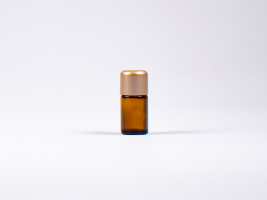 Braunglasflasche 5ml, mit Tropfmontur Gold